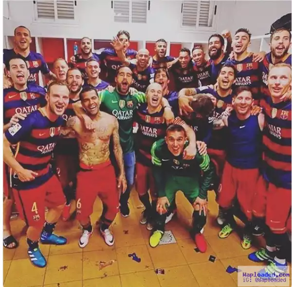 Photos Of Messi And Other Barca Players Celebrating Their 24th La Liga Title